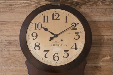 アンティーク時計　精工舎　TRADE(S)MARK　トレードマーク　SEIKO　セイコー　特大掛け時計(SEIKOSHA、振り子時計、古時計、柱時計)(R-047131)