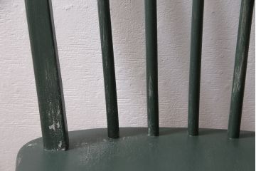 イギリスヴィンテージ　ERCOL(アーコール)　お部屋のアクセントになるダークグリーンのチェア(ダイニングチェア、ビンテージ)(R-047138)