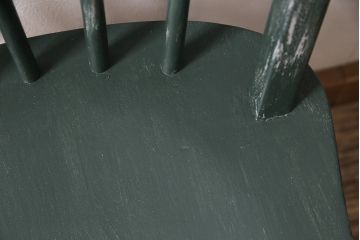 イギリスヴィンテージ　ERCOL(アーコール)　お部屋のアクセントになるダークグリーンのチェア(ダイニングチェア、ビンテージ)(R-047138)