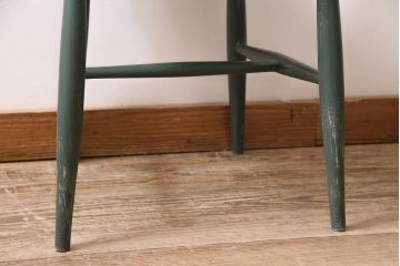 イギリスヴィンテージ　ERCOL(アーコール)　お部屋のアクセントになるダークグリーンのチェア(ダイニングチェア、ビンテージ)(R-047138)
