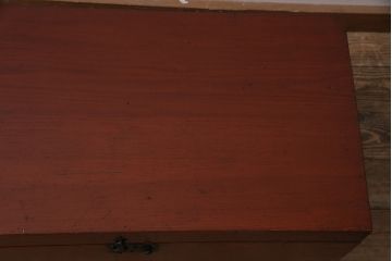 和製アンティーク　漆塗り　明治期に使われていた小さな長持(収納箱)(R-047140)