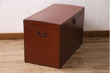 和製アンティーク　漆塗り　明治期に使われていた小さな長持(収納箱)(R-047140)