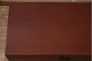 和製アンティーク　漆塗り　明治期に使われていた小さな長持(収納箱)(R-047140)