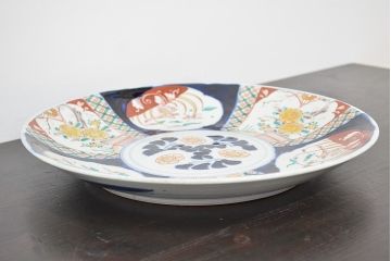 明治期　伊万里焼　色絵　一尺一寸大皿(和食器)(R-047151)