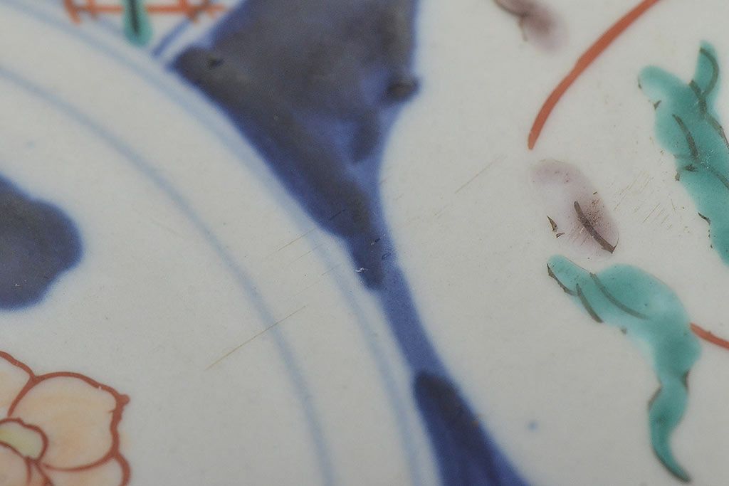 明治期　伊万里焼　色絵　一尺一寸大皿(和食器)(R-047151)