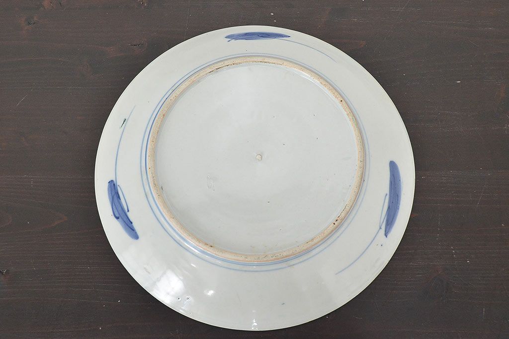 明治期　伊万里焼　色絵　一尺一寸大皿(和食器)(R-047151)