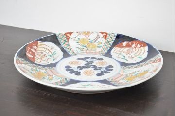 明治期　伊万里焼　色絵　一尺一寸大皿(和食器)(R-047151)