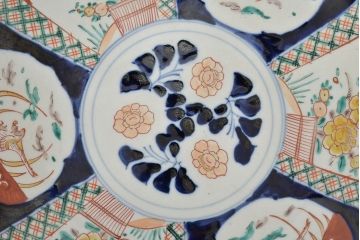 明治期　伊万里焼　色絵　一尺一寸大皿(和食器)(R-047151)