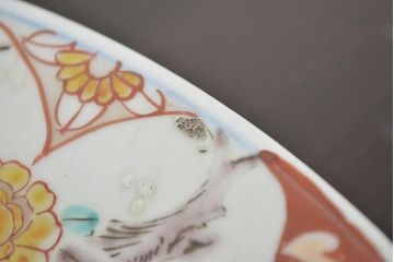 明治期　伊万里焼　色絵　一尺一寸大皿(和食器)(R-047151)