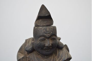 江戸〜明治　恵比寿　大黒　木彫　置物(木彫り)(R-047161)