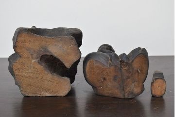 江戸〜明治　恵比寿　大黒　木彫　置物(木彫り)(R-047161)