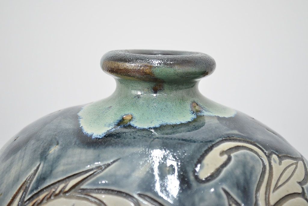 壺屋焼　金城敏男　花瓶など3点(魚文、金城次郎?、琉球)(R-047162)