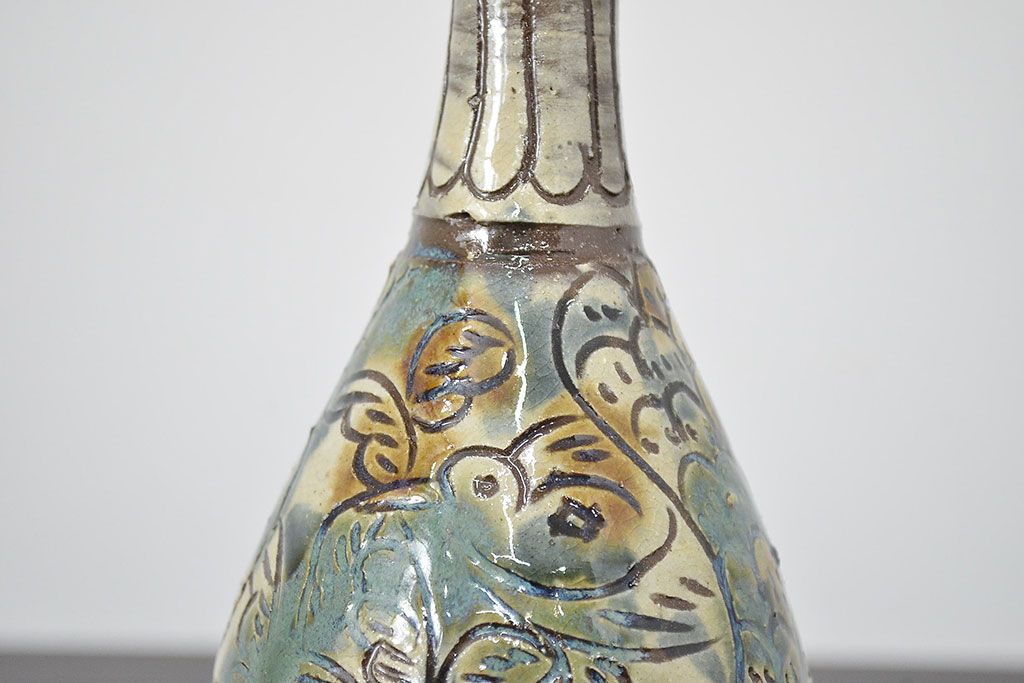 壺屋焼　金城敏男　花瓶など3点(魚文、金城次郎?、琉球)(R-047162)