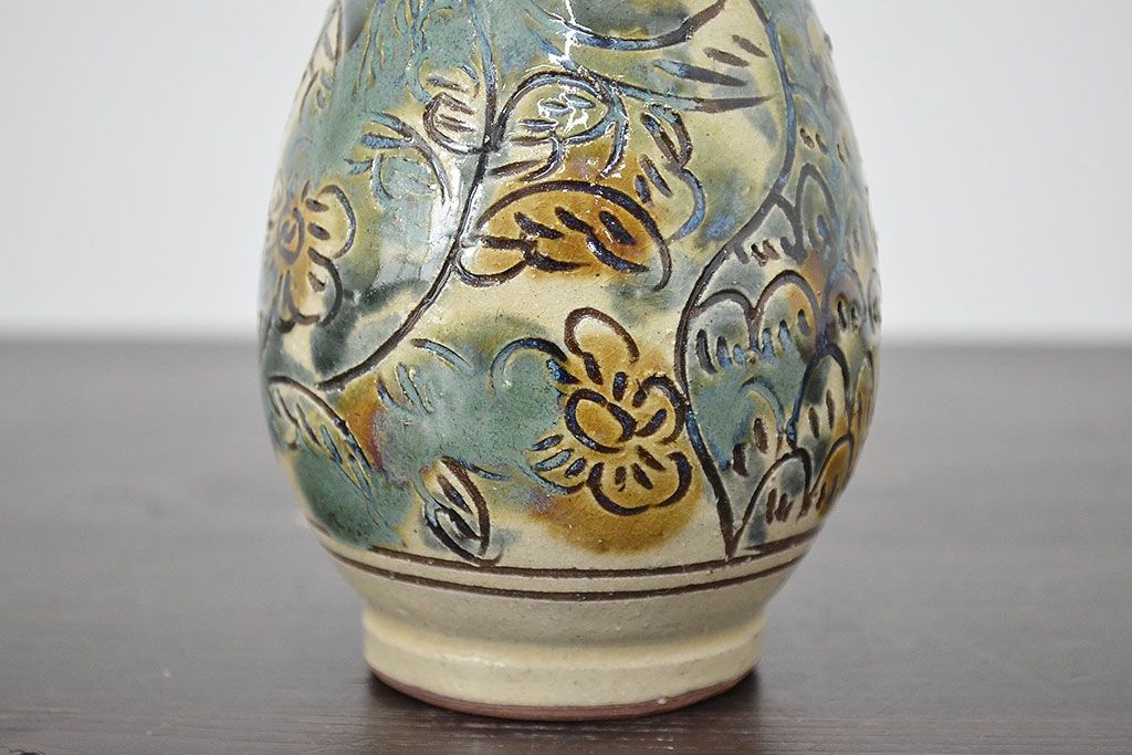 壺屋焼　金城敏男　花瓶など3点(魚文、金城次郎?、琉球)(R-047162)