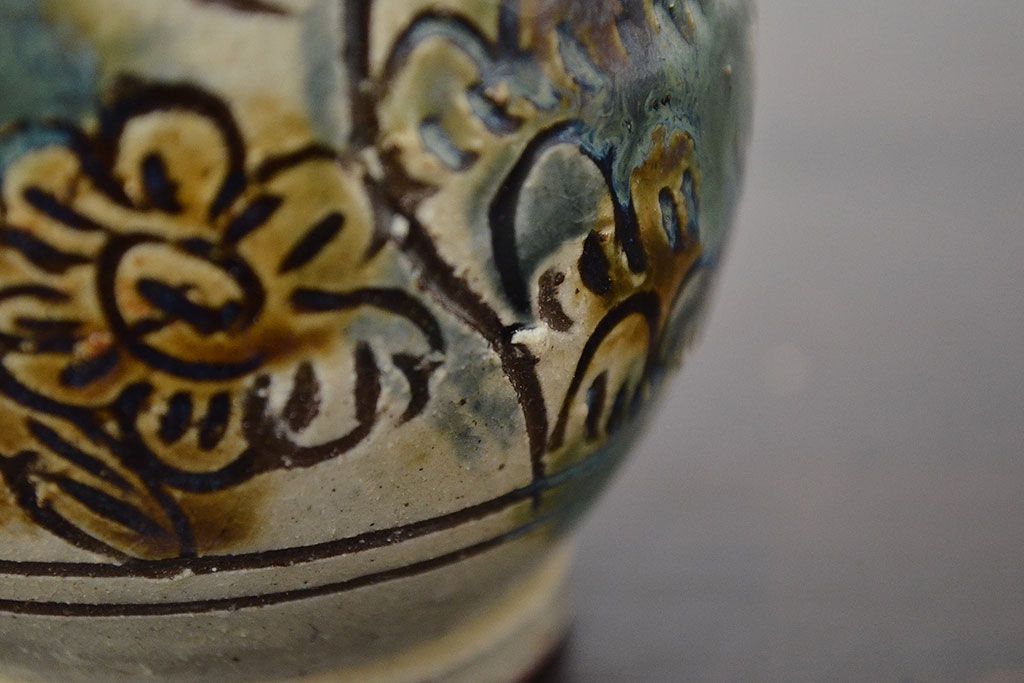 壺屋焼　金城敏男　花瓶など3点(魚文、金城次郎?、琉球)(R-047162)