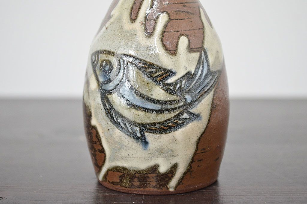 壺屋焼　金城敏男　花瓶など3点(魚文、金城次郎?、琉球)(R-047162)