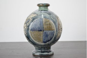 壺屋焼　金城敏男　花瓶など3点(魚文、金城次郎?、琉球)(R-047162)