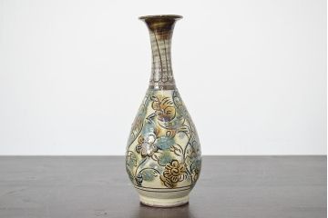 壺屋焼　金城敏男　花瓶など3点(魚文、金城次郎?、琉球)(R-047162)