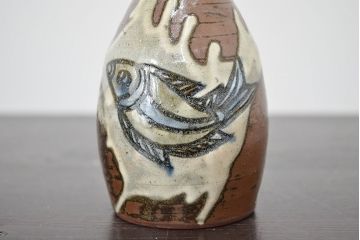 壺屋焼　金城敏男　花瓶など3点(魚文、金城次郎?、琉球)(R-047162)