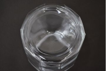 昭和レトロ　ガラス瓶2個セット(蓋付き、キャニスター)(R-047166)