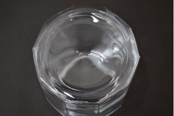 昭和レトロ　ガラス瓶2個セット(蓋付き、キャニスター)(R-047167)