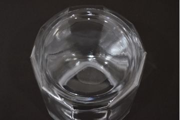昭和レトロ　ガラス瓶2個セット(蓋付き、キャニスター)(R-047168)