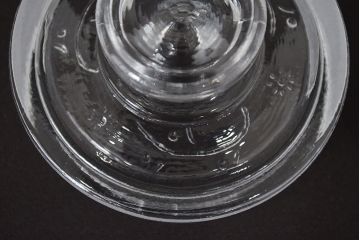 昭和レトロ　ガラス瓶2個セット(蓋付き、キャニスター)(R-047169)