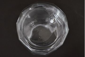 昭和レトロ　ガラス瓶2個セット(蓋付き、キャニスター)(R-047169)