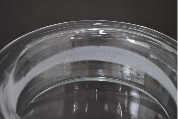 昭和レトロ　ガラス瓶大・小　2個セット(蓋付き、キャニスター)(R-047170)