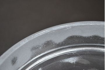 昭和レトロ　ガラス瓶大・小　2個セット(蓋付き、キャニスター)(R-047170)