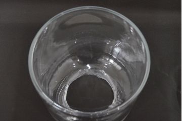 昭和レトロ　ガラス瓶大・小　2個セット(蓋付き、キャニスター)(R-047170)
