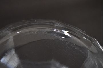 昭和レトロ　ガラス瓶大・小　2個セット(蓋付き、キャニスター)(R-047170)