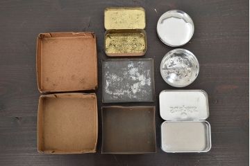 フランスビンテージ　ブリキ缶など23個(アンティーク、小物入れ)(R-047175)