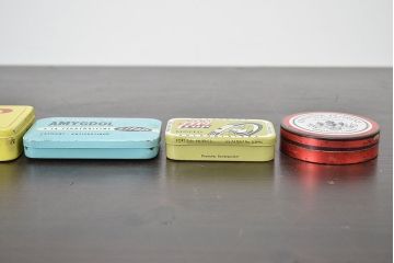 フランスビンテージ　ブリキ缶20個(アンティーク、小物入れ)(R-047177)