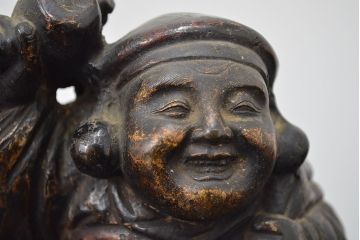古い　真鍮製　大黒様置物(ブロンズ、鍍金?、置き物)(R-047182)