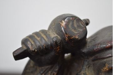 古い　真鍮製　大黒様置物(ブロンズ、鍍金?、置き物)(R-047182)