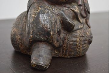 古い　真鍮製　大黒様置物(ブロンズ、鍍金?、置き物)(R-047182)