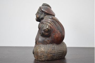 古い　真鍮製　大黒様置物(ブロンズ、鍍金?、置き物)(R-047182)