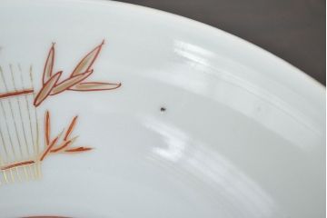 明治期　九谷焼　人参図　色絵　五寸なます皿5枚(和食器)(R-047184)