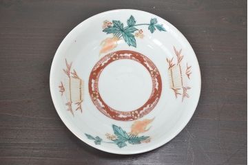 明治期　九谷焼　人参図　色絵　五寸なます皿6枚(和食器)(R-047187)