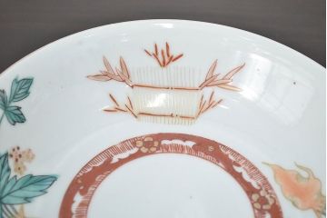 明治期　九谷焼　人参図　色絵　五寸なます皿6枚(和食器)(R-047187)