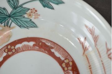 明治期　九谷焼　人参図　色絵　五寸なます皿6枚(和食器)(R-047187)