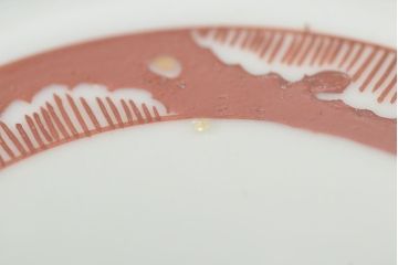 明治期　九谷焼　人参図　色絵　五寸なます皿6枚(和食器)(R-047187)