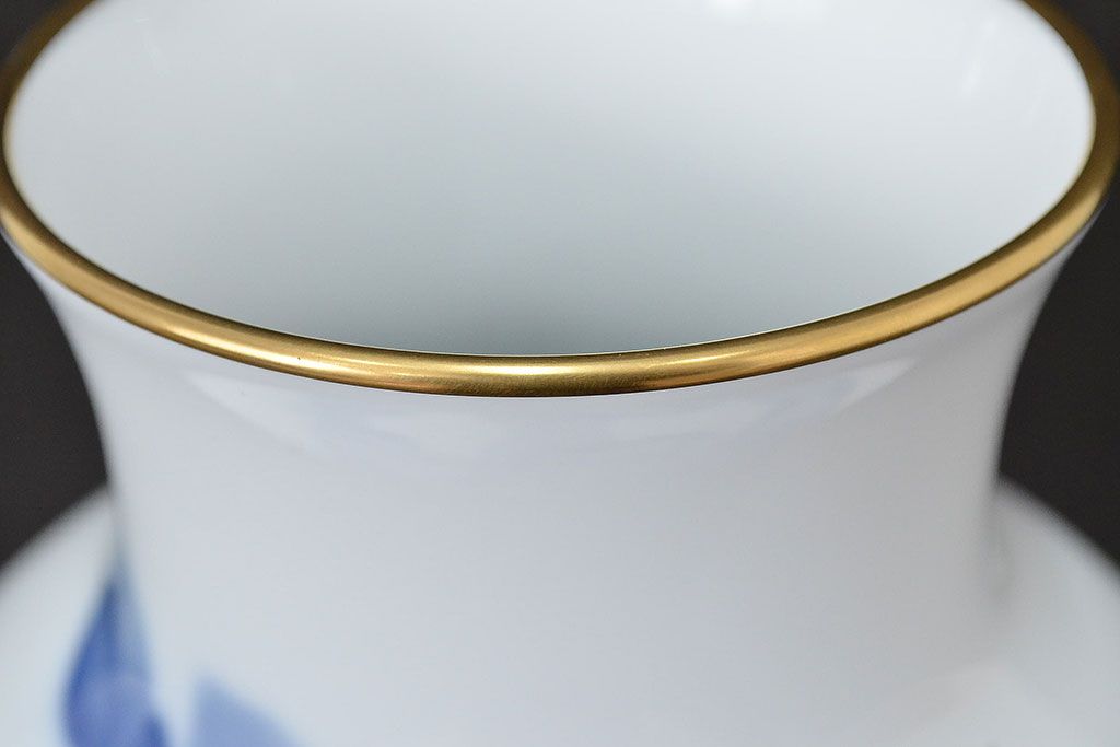 大倉陶園　ブルーローズ　金蝕バラ　花瓶2点セット　定価91,800円(花器、フラワーベース)(R-047188)