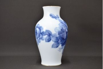 大倉陶園　ブルーローズ　金蝕バラ　花瓶2点セット　定価91,800円(花器、フラワーベース)(R-047188)