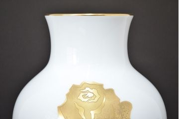 大倉陶園　ブルーローズ　金蝕バラ　花瓶2点セット　定価91,800円(花器、フラワーベース)(R-047188)
