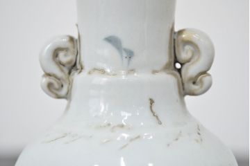 江戸期　古伊万里　染付　二耳花瓶(花入、花器)(R-047195)