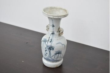 江戸期　古伊万里　染付　二耳花瓶(花入、花器)(R-047195)