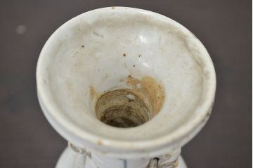 江戸期　古伊万里　染付　二耳花瓶(花入、花器)(R-047195)