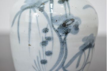 江戸期　古伊万里　染付　二耳花瓶(花入、花器)(R-047195)